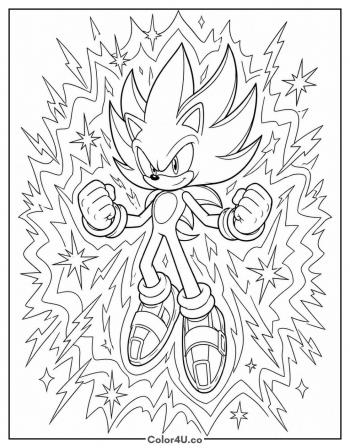 Hyper Sonic coloring page