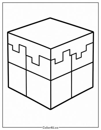 Big Grass Block coloring page