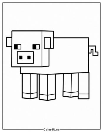 Minecraft Pig coloring page
