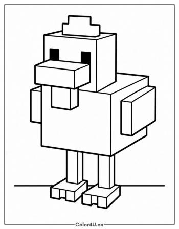 Minecraft Chicken coloring page
