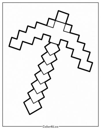 Diamond Pickaxe coloring page