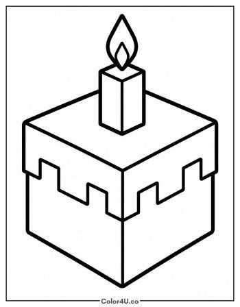 Minecraft Cake coloring page