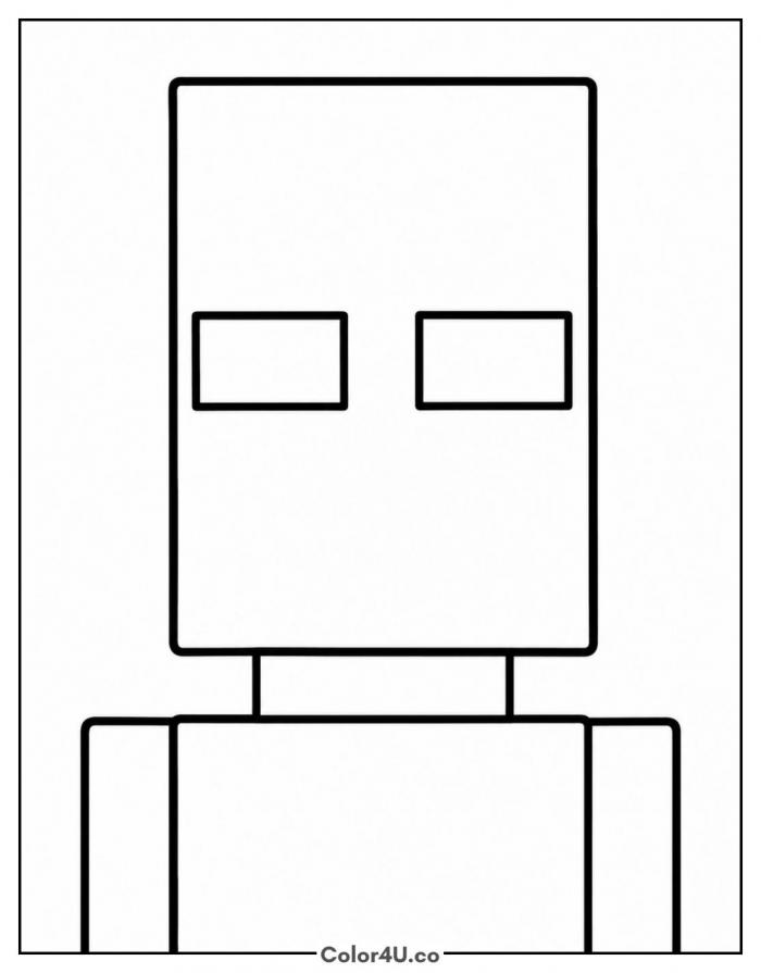 Enderman portrait, easy Minecraft coloring page, free printable