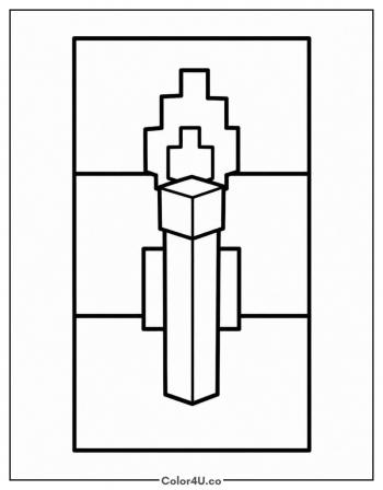 Torch on a Stone Wall coloring page