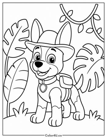 Tracker in the Jungle coloring page