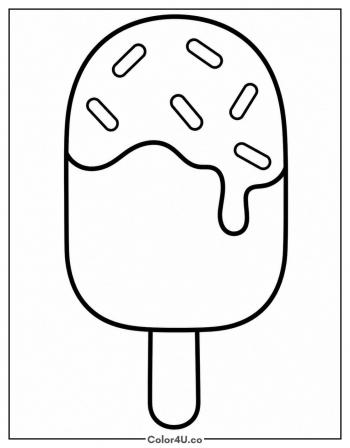 Chocolate-Dipped Ice Cream Bar coloring page