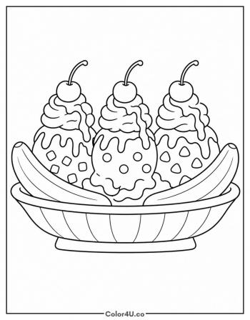 Banana Split coloring page