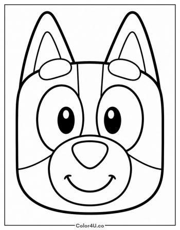 Bluey Portrait, Bold Lines coloring page