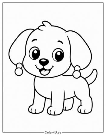Socks the Puppy coloring page