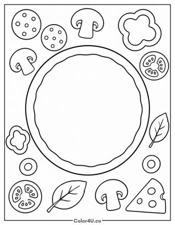 Build-Your-Own Pizza coloring page