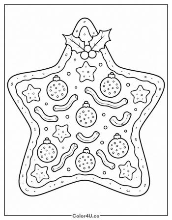 Christmas Pizza coloring page