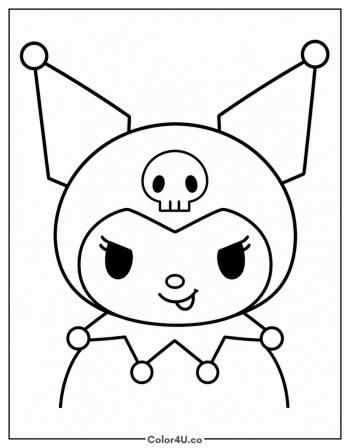 Kuromi, Portrait coloring page