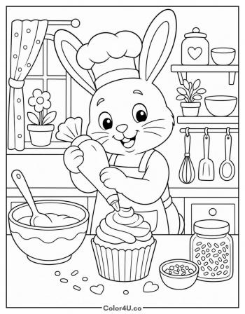 Bunny Baker coloring page