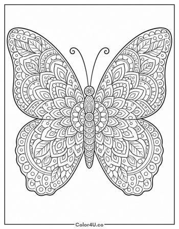 Butterfly Mandala coloring page