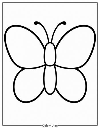 Simple Butterfly Outline for Toddlers coloring page