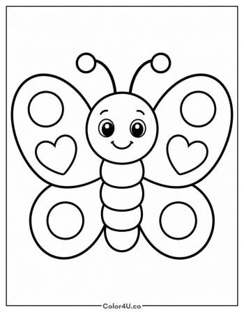 Big Friendly Butterfly coloring page