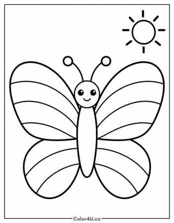 Rainbow Butterfly coloring page
