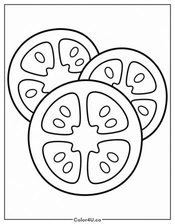 Tomato Slices coloring page