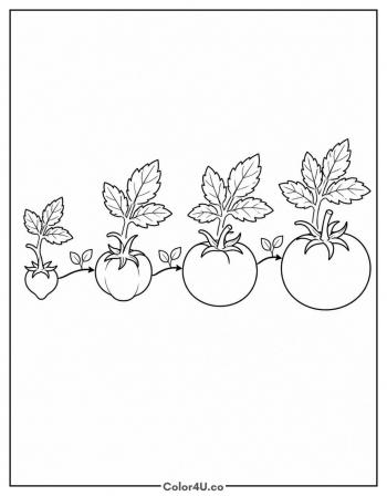 Tomato Ripening Stages coloring page