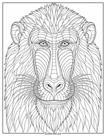 Mandrill Face coloring page