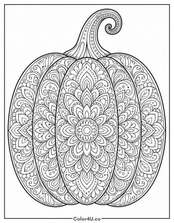 Mandala Pumpkin coloring page