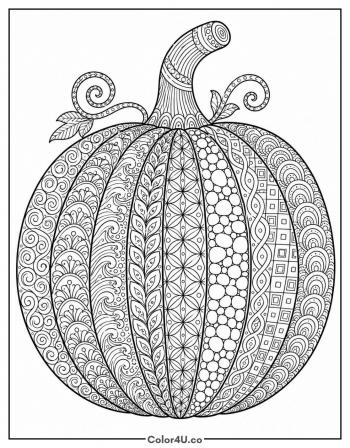 Zentangle Pumpkin coloring page