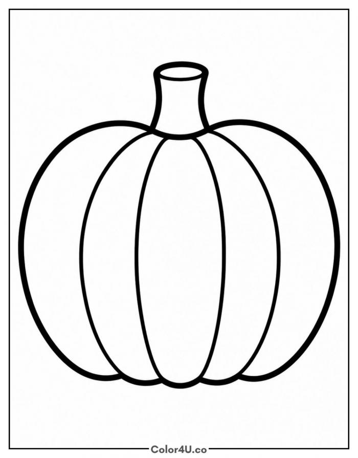 Simple pumpkin outline for toddlers, easy coloring page, free printable