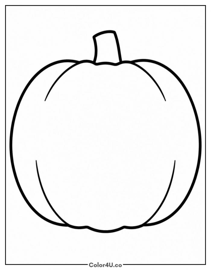 Blank pumpkin outline, easy coloring page, free printable