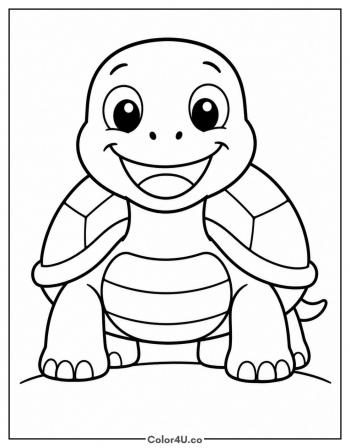 Happy Turtle Smiling coloring page