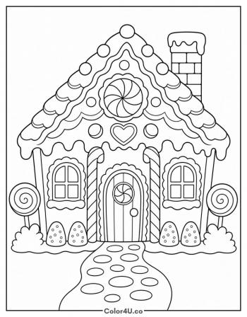 Gingerbread House coloring page