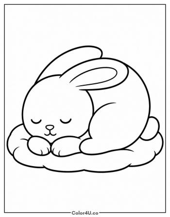 Sleeping Bunny coloring page