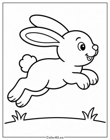 Hopping Bunny coloring page