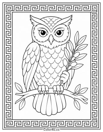 Owl of Athena coloring page