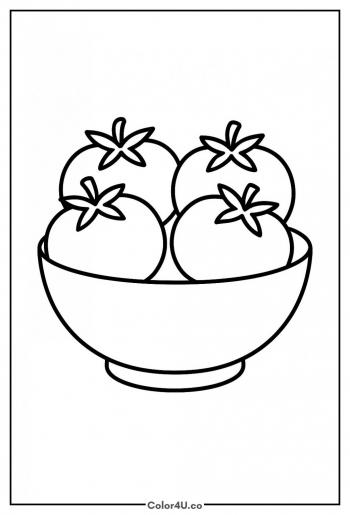 Bowl of Tomatoes coloring page