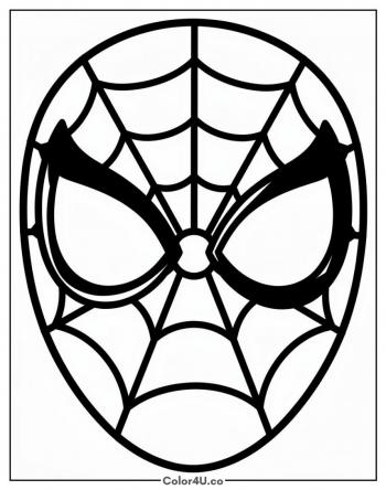 Big Spider-Man Face Close-Up coloring page