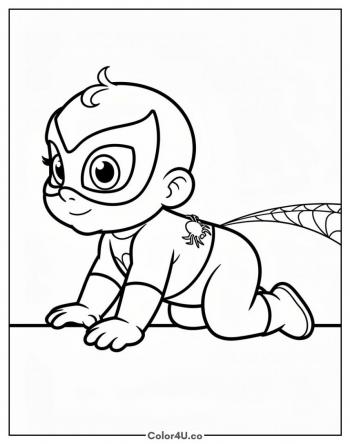 Baby Spider-Man Crawling coloring page