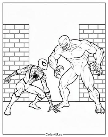 Spider-Man Facing Venom coloring page