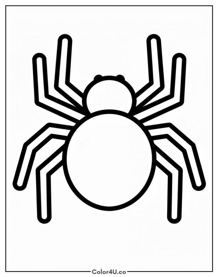 Big spider emblem symbol, easy Spider-Man coloring page, free printable