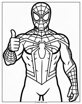 Spider-Man Giving a Thumbs Up coloring page