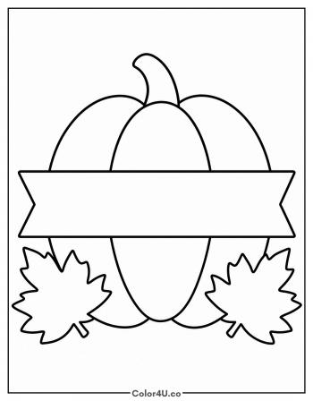 Happy Fall Pumpkin Sign coloring page