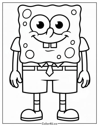 Easy SpongeBob Outline coloring page