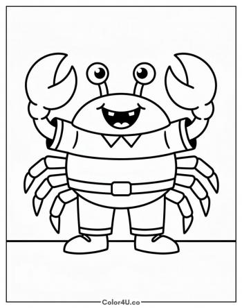 Mr. Krabs Waving His Claws coloring page