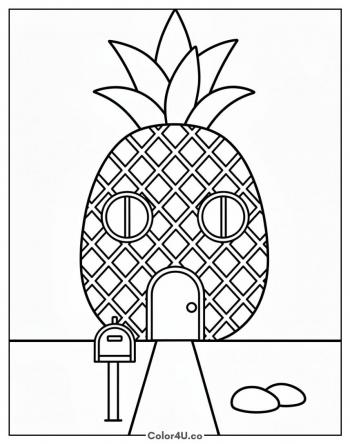 SpongeBob's Pineapple House coloring page