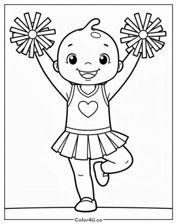 Pearl Krabs Cheering coloring page
