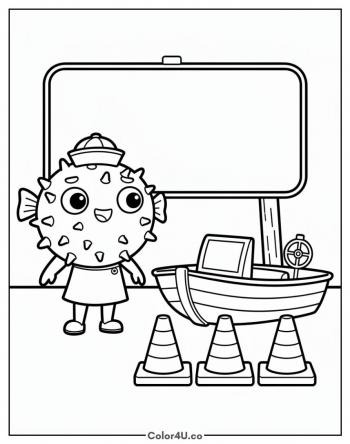 Mrs. Puff at Boating School coloring page