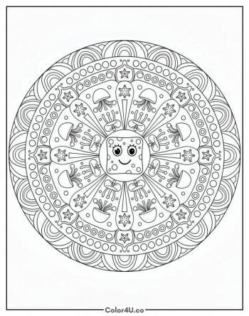SpongeBob Pattern Mandala coloring page