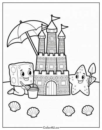 Sandcastle Day at Goo Lagoon coloring page