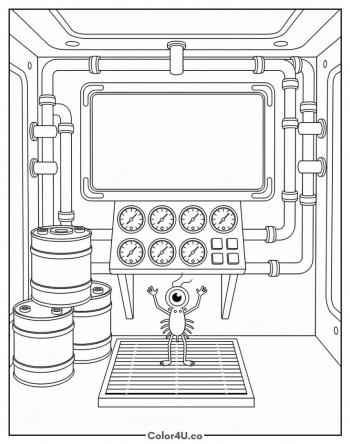 Plankton's Chum Bucket Lab coloring page
