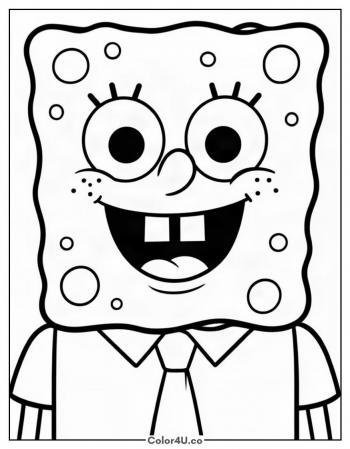 Big SpongeBob Face Portrait coloring page