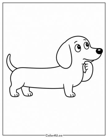 Snickers the Dachshund coloring page